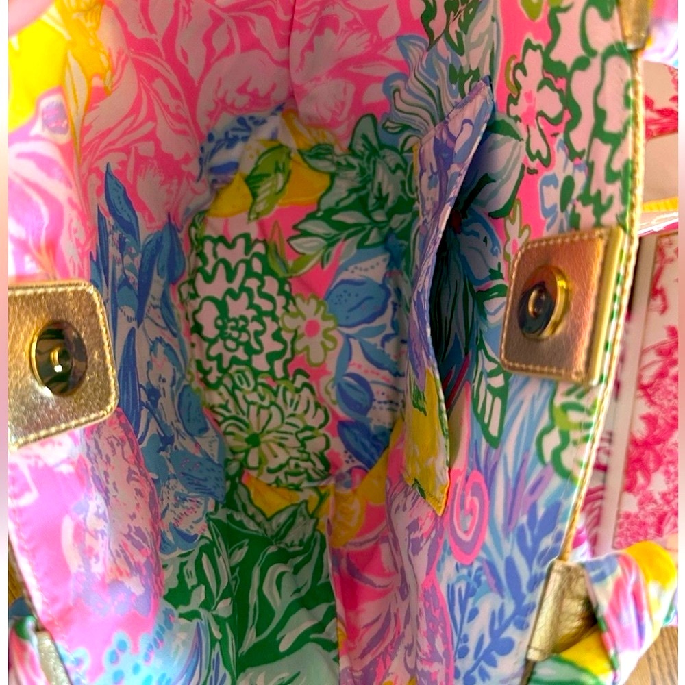 NWT LILLY PULITZER MALIA MINI STRAW BAG BRIGHT DELIGHT PATCH MULTI BEAUTIFUL! - Picture 14 of 15